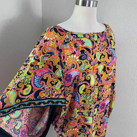 NEW Trina Turk Womens Medium Multicolor Paisley Coverup Up Dress - Picture 3 of 12